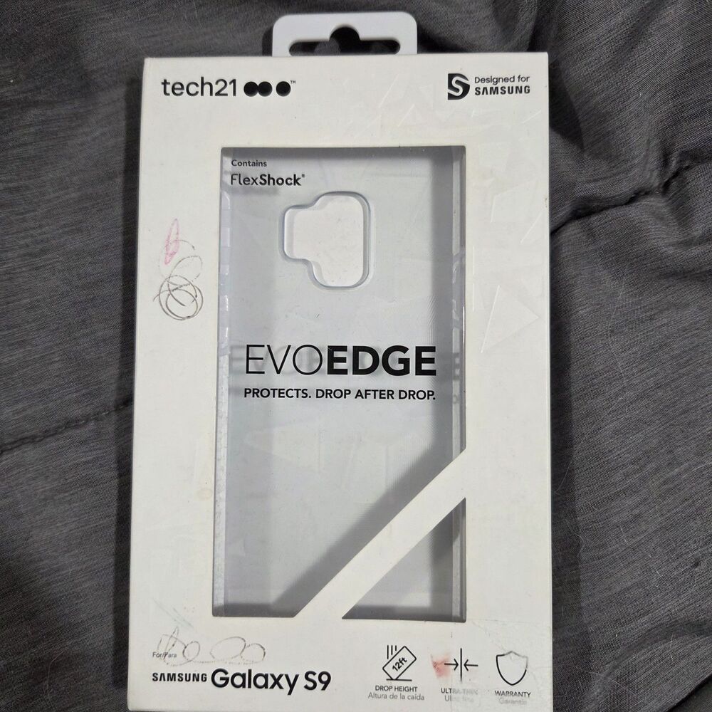 New tech21 T21-6668 EvoEdge Flex Shock Case for Samsung Galaxy S9 Clear White